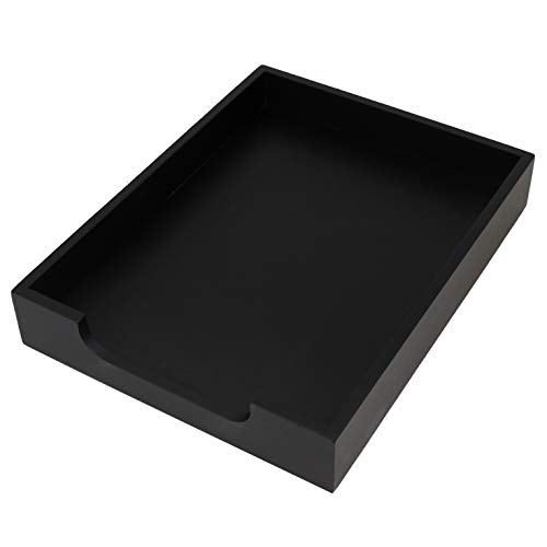 HumanCentric Wood Letter Tray (Solid Black) Desk Paper Tray for Files