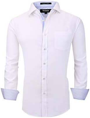 Mens Dress Shirts Long Sleeve,Easy Care Bamboo Dress Shirts for Men Regular Fit