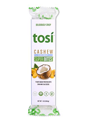 Tosi Plant-Based Protein Bars, SuperBites Nut Bars (12 Pack), Cashew Coconut, Vegan Snacks, Crunchy Snack Bar, Gluten… - Image 4