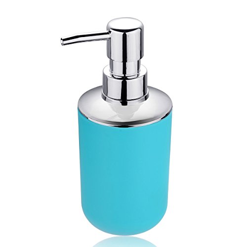 6 Pcs Plastic Bathroom Accessory Set Luxury Bath Accessories Bath Set Lotion Bottles, Toothbrush Holder, Tooth Mug, Soap Dish, Toilet Brush, Trash Can, Rubbish Bin (Blue) - Thumbnail 3