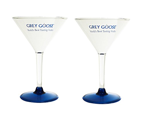 Grey Goose Hard Plastic Martini Glasses | Set of 2