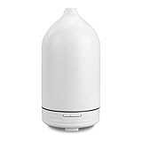 Stone Diffuser, iHeoco Hand-Crafted Ultrasonic Essential Oil Diffuser for Aromatherapy, 120ml Ceramic Oil Diffuser, Running 4-8Hours, Auto Shut-Off Ultrasonic Porcelain Humidifier