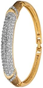 Sempre London "The Royal Designer Piece" Swiss Cubic Zirconia 18k Gold Two Tone Plated Princess Zelina Openable Bangle... For those Royal Looks....