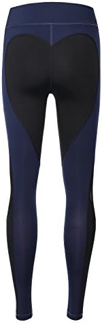 AmeSport Women's High Waist Leggings Color Contrast Tights Full Length With Mesh Panels For Yoga Jogging Workout