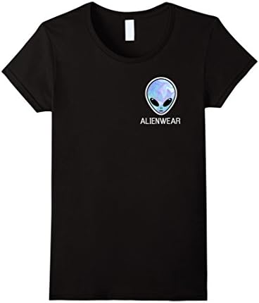 Women's  UFO Grey Alien T Shirt Large Black