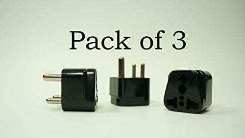WTP Travel Plug Adapter Type D for India (3 PACK)