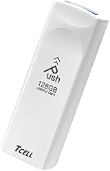 TCELL Push 128GB USB 3.2 Gen1 Flash Drive White Retractable Speed 100MB/s view 1