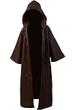 Cosplaysky Kids Robe Halloween Costume Tunic Hooded Cloak Brown Medium
