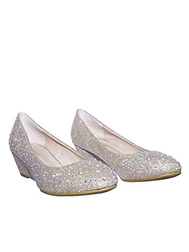 Forever Womens Low Wedge Heel Closed Toe Wedding Party Dress Sandals - Image 4