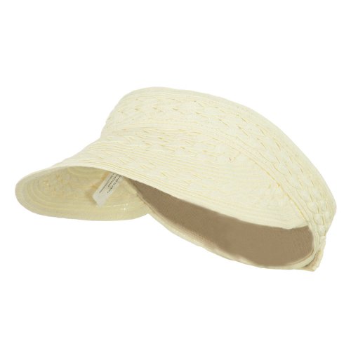 Toyo UPF 50+ Braided Designed Visor - Ivory OSFM