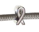Lung Cancer White Awareness Ribbon Bead - 4mm Diameter Hole Bead fits Pandora, Biagi, Chamilia, and other European Charm Bracelets.