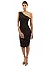 PattyBoutik Women One Shoulder Cocktail Dress (Black Large)