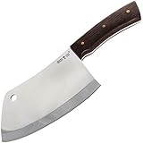 Butcher Knife - Hunting Axe - Big Cleaver Tactical Fixed Blade Hunting Knife - Survival Bushcraft Knives with Wood Handle for Outdoor - Grand Way FBCB 01