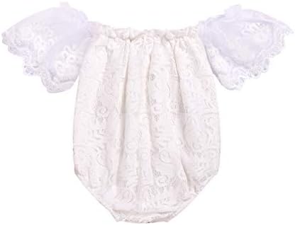 Newborn Infant Baby Girl Lace Fairy Style Off Shoulder Ruffles Sleeve Romper Bodysuit Outfit