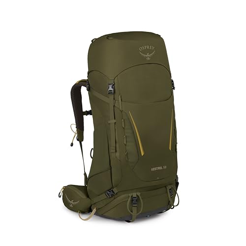 Osprey Kestrel Mens Backpacking Pack, 58L Small/Medium, Moss Green