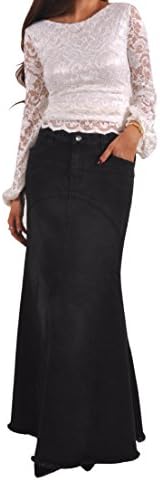 Style J Midnight Mermaid Long Denim Skirt