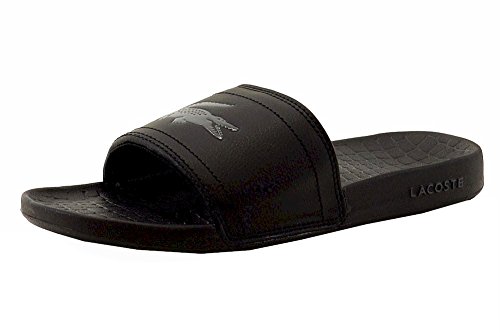 Lacoste Men's Fraiser BRD1 Platform Sandal, Black/Black, 10 M US