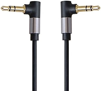 Green Mars 3.5mm Male to Male Right Angle Auxiliary Stereo Audio Cable,Compatible for Smartphones/iPad or iPhone/Tablets/Media Players and More,6.6 Feet (2 Meters)-Black