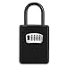 ZHEGE Lock Box, 4 Digit Combination Key Storage Lock Box for Door, House, Hotels, Realtors, Contractors (Black)