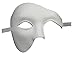 Luxury Mask Men's Phantom of The Opera Masquerade Mask Vintage Design, White Half Face