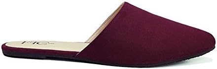 FFC NEW YORK Sabrina Burgundy Microsuede Slip On Mule Flat Sandal Size 8