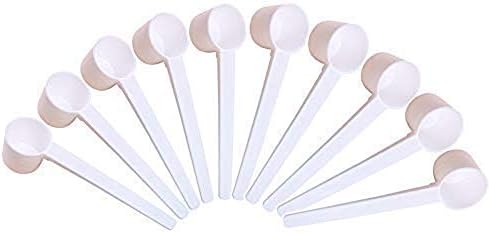 Gdeal 5g Medical Grade White Plastic Kitchen Measuring Spoon For Milk Powder Liquid Seasoning Refillable Reusable Compatible Scoops (10Pcs)