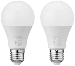 Wipro Polycarbonate Garnet Base E27 9-Watt Led Bulb (Pack of 2, Cool Day Light)