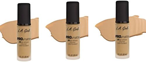 [ TRENDING PACK OF 3] L.A. GIRL Pro.Matte Foundation Long-Wearing #GLM673 BEIGE