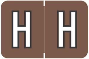 Doctor Stuff - File Folder Labels, Alphabet Letter H, Barkley/Sycom FABKM - BRAM Series Compatible Alpha Stickers, Brown, 1" x 1-1/2", 126 Labels/Package