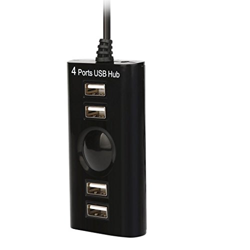 Coohole For PC Computer Laptop !! USB 2.0 High Speed 4 Port Splitter Hub Adapter (Black, A)