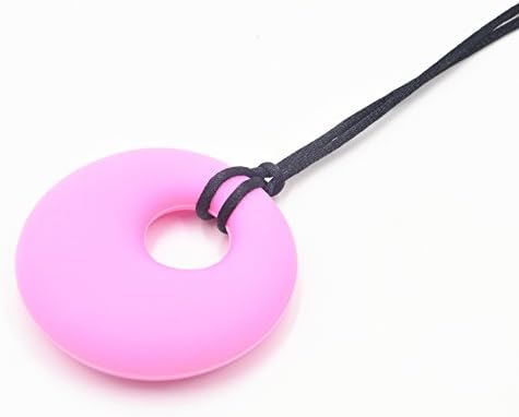 MiYaBaby Silicone Teething Necklace with Multi-Color for Baby,BPA-Free Teething Beads Toys,Safe for Mom to Wear,Pink