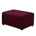 CHUN YI Ottoman Cover Rectangle Foot Stool Slipcovers, Folding Storage Footstool Protector, Soft Stretch Jacquard Fabric with Elastic Bottom (X-Large, Wine)