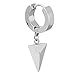 Dangling Triangle Pyramid Huggie Hinged Earrings for Men Women, Stainless Steel, 2pcs