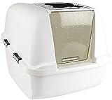 Catit White Tiger Jumbo Cat Pan, White-Black