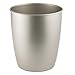 mDesign Small Steel Round Trash Can Bucket - 1.5 Gallon Wastebasket, Garbage Container Bin for Bathroom, Powder Room, Bedroom, Kitchen, Home Office - Hamill Collection - Matte Satin