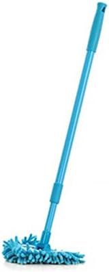 Guerbrilla 1Pec 180 Degrees Rotating Hi-Reach Dust Cleaning Floor/Floor/Car/Sofa/Pet Hair/Scraps Long Handle Triangle Chenille Fabric Remover Mop(Blue)