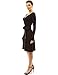 PattyBoutik Women V Neck Faux Wrap Long Sleeve Knit Dress (Black X-Large)