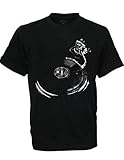 SODAtees music vinyl turntable mixer LP record disc T-SHIRT dj - Black - XXL