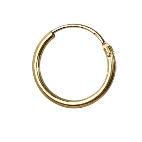 NKlaus SET 2x PAIR real GOLD GENTLEMEN Creole Earring Earrings 13mm 1751 40198