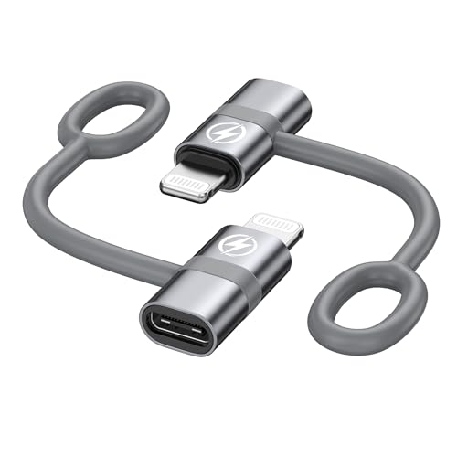 RAVIAD 36W USB C auf Lightning Adapter (2Stück), Lightning USB C Adapter für iPhone 14 13 12 11 Pro Max, Pad Pro/Air 5/Mini 6, Pod Nano/Touch mit Anti-Verlust-Seil, Nicht für Audio/OTG