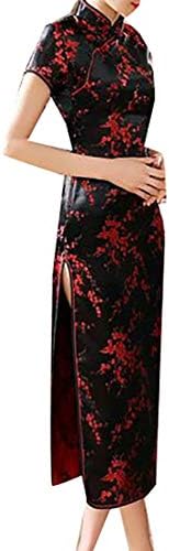 Alion Womens Short-Sleeved Summer Dress Cheongsam Chinese Style