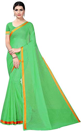 Hasti Womens Cotton Silk Saree With Blouse Piece (Perrot)