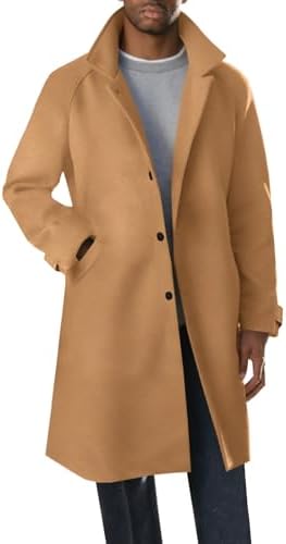 Amazon.com: Tdvcpmkk Men's Fur Collar Wool Blend Coat Autumn And