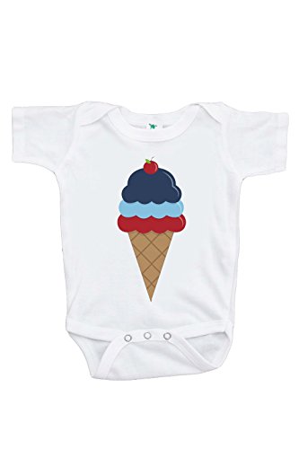 Custom Party Shop Baby's Ice Cream 4th of July Onepiece 12-18 Months
