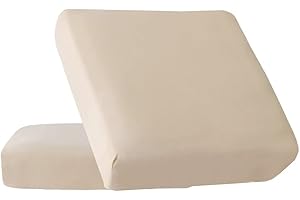 HOOBUY Waterproof Couch Cushion Cover 2Pieces Stretch Sofa Slipcovers Furniture Protector with Elastic Suitable for Loveseat,2 Seater Sofa (2, Beige)