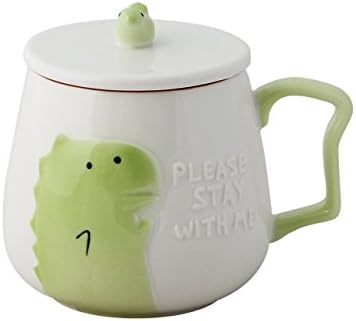 Novelty Funny Animal Cup Coffee Mug Tea Cup Collection Mugs Ceramic Mug (Dinosaur, Green)