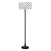 Serena D'italia Tiffany Style White Contemporary Floor Lamp, Diamond Pattern Stained Glass Lamp with Jewels, Standing Lamp, Double Pull Chain (White)