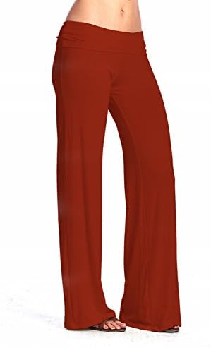 Eliechi Stylish Palazzo Pants - Made in USA (Large, Brick)