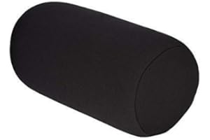 Micro Mini Microbead Tube Pillow Back Cushion Roll Comfortable Throw Pillows for Travel Home Sleep Neck Support (Black)