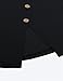 Faddare Long Sleeve Split Tunic, Womens Crew Neck Solid Color Buttons Side Casual Shirts,Black XL